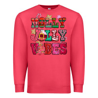 Cardinal holly jolly vibes pink christmas Premium Sweatshirt - CowGirlArtShop