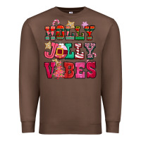 Chestnut holly jolly vibes pink christmas Premium Sweatshirt - CowGirlArtShop
