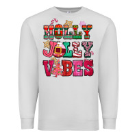Dove Grey holly jolly vibes pink christmas Premium Sweatshirt - CowGirlArtShop