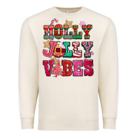 Sandshell holly jolly vibes pink christmas Premium Sweatshirt - CowGirlArtShop