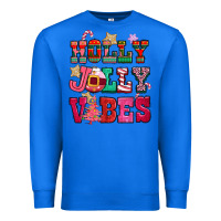 True Royal holly jolly vibes pink christmas Premium Sweatshirt - CowGirlArtShop