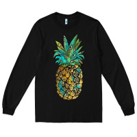 Black leopar turquoise pineapple Long Sleeve Tee - JahusDesignShop