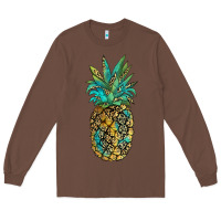 Chestnut leopar turquoise pineapple Long Sleeve Tee - JahusDesignShop