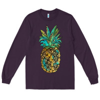 Plum leopar turquoise pineapple Long Sleeve Tee - JahusDesignShop