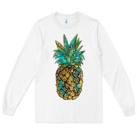 White leopar turquoise pineapple Long Sleeve Tee - JahusDesignShop