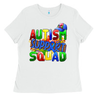 White autısm support squad Ladies Tee - AdoDesignShop