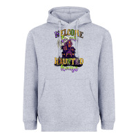 Heather Grey welcome to our haunted house Heavyweight Hoodie - CowGirlArtShop