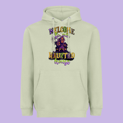 Welcome To Our Haunted House Heavyweight Hoodie Designed By Cowgirlartshop