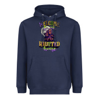 Navy welcome to our haunted house Heavyweight Hoodie - CowGirlArtShop