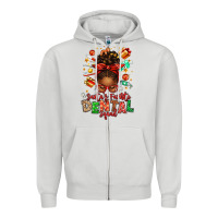 Dove Grey Santa's Favorite Dental Squad Afro Messy Bun Zipper Hoodie - texasbilliewilder