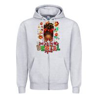 Heather Grey Santa's Favorite Dental Squad Afro Messy Bun Zipper Hoodie - texasbilliewilder