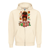 Sandshell Santa's Favorite Dental Squad Afro Messy Bun Zipper Hoodie - texasbilliewilder