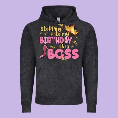 Birthday Boss Vintage Hoodie Designed By Maliassmallbusiness