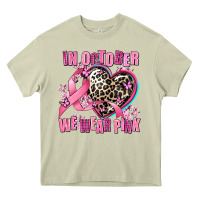 Mossy western leopard  in october we wear pink heart Heavy Core Tee - AdoDesignShop