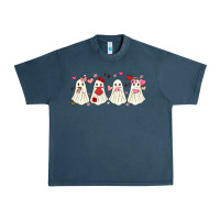 Midnight Navy valentines day ghost Urban Heavy Tee - MaliasSmallBusiness