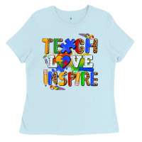 Baby Blue teach love inspire Ladies Tee - AdoDesignShop