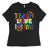Black teach love inspire Ladies Tee - AdoDesignShop