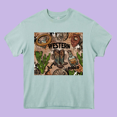 Western Rodeo Heavy Core Tee Designed By Adodesignshop
