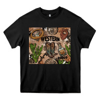 Black western rodeo Heavy Core Tee - AdoDesignShop