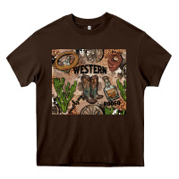 Chocolate Brown western rodeo Heavy Core Tee - AdoDesignShop