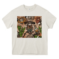 Cream western rodeo Heavy Core Tee - AdoDesignShop