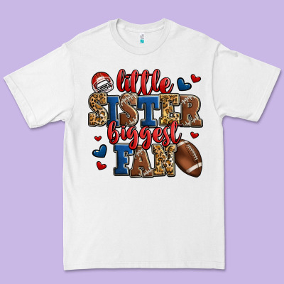 Little Sister Biggest Fan American Football Premium Tee Designed By Jasminsmagicworld