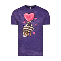 Cloud Purple skeleton hand with sugar valentines day Vintage Tee - MaliasSmallBusiness