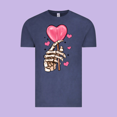 Skeleton Hand With Sugar Valentines Day Vintage Tee Designed By Maliassmallbusiness