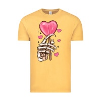 Vintage Mustard skeleton hand with sugar valentines day Vintage Tee - MaliasSmallBusiness