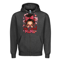 Charcoal Heather one loved mama messy bun Zipper Hoodie - texasbilliewilder