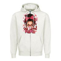 Oatmeal Heather one loved mama messy bun Zipper Hoodie - texasbilliewilder