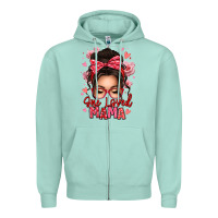 Seafoam one loved mama messy bun Zipper Hoodie - texasbilliewilder