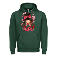 Sports Green one loved mama messy bun Zipper Hoodie - texasbilliewilder