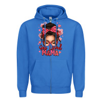 True Royal one loved mama messy bun Zipper Hoodie - texasbilliewilder
