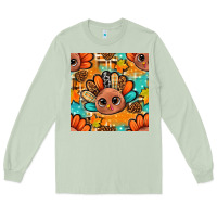 Matcha thanksgiving turkey and cone with tartan seamless pattern bbs Long Sleeve Tee - BundleAndBundleShop