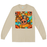 Thanksgiving Turkey And Cone With Tartan Seamless Pattern Bbs Long Sleeve Tee | Teevron
