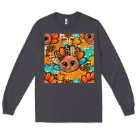 Smoke thanksgiving turkey and cone with tartan seamless pattern bbs Long Sleeve Tee - BundleAndBundleShop