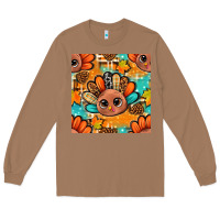 Toasted Coconut thanksgiving turkey and cone with tartan seamless pattern bbs Long Sleeve Tee - BundleAndBundleShop