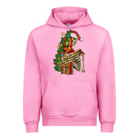 Fuchsia Pink sorta merry sorta scary skeleton Urban Hoodie - FaDigitalArtStudio