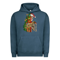Pigment Midnight Navy sorta merry sorta scary skeleton Urban Hoodie - FaDigitalArtStudio