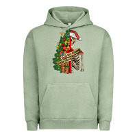 Pigment Oil Green sorta merry sorta scary skeleton Urban Hoodie - FaDigitalArtStudio