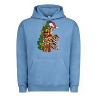 Pigment Pebble Blue sorta merry sorta scary skeleton Urban Hoodie - FaDigitalArtStudio