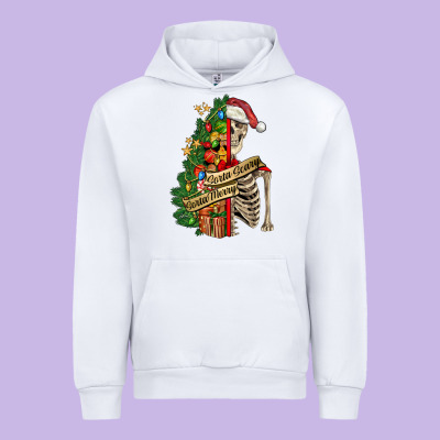 Sorta Merry Sorta Scary Skeleton Urban Hoodie Designed By Fadigitalartstudio