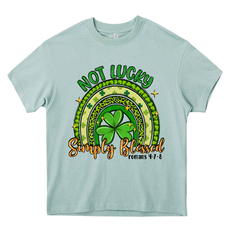 Not Lucky Simply Blessed Rainbow Heavy Core Tee by Artiststas | Teevron