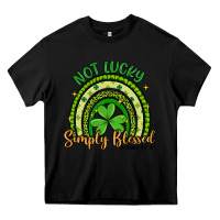 Black not lucky simply blessed rainbow Heavy Core Tee - Artiststas