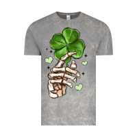 Cloud Rock skeleton hand with shamrock st patrick s day Vintage Tee - MaliasSmallBusiness