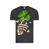 Vintage Black skeleton hand with shamrock st patrick s day Vintage Tee - MaliasSmallBusiness