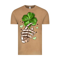 Vintage Camel skeleton hand with shamrock st patrick s day Vintage Tee - MaliasSmallBusiness