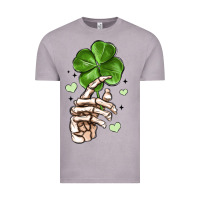 Vintage Zinc skeleton hand with shamrock st patrick s day Vintage Tee - MaliasSmallBusiness