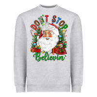 Heather Grey Don't stop believin' Heavyweight Sweatshirt - NancyCooperArtShop